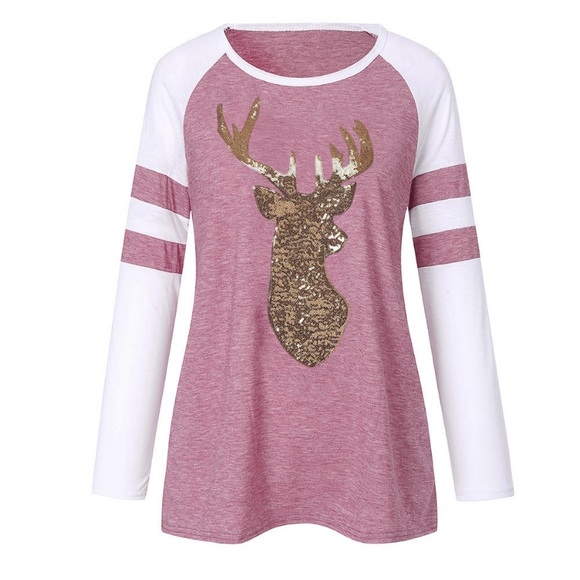 Long Sleeve Top With Elk - Picture 2 of 3